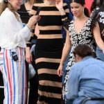 Jessica Biel in a Striped Dress on the Set of The Better Sister in Long Island in New York 06/12/2024