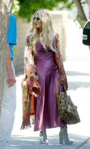 Jessica Simpson in a Lilac Dress