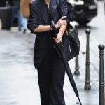 Kasia Smutniak in a Black Pantsuit Was Seen Out in Milan 05/31/2024