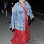 Kate Walsh in a Red Floral Dress Leaves Italian Eatery Giorgio Baldi in Santa Monica 06/13/2024