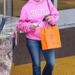 Kyle Richards in a Pink Hoodie Goes Shopping at Neiman Marcus in Beverly Hills 06/13/2024