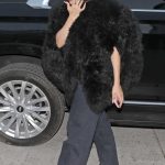 Rosalia in a Black Fur Coat Arrives for Dinner at Giorgio Baldi in Santa Monica 06/28/2024