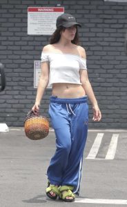 Scout Willis in a White Crop Tee