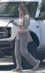 Suki Waterhouse in a Grey Pants