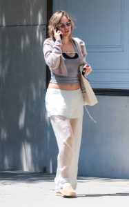 Suki Waterhouse in a Grey Top