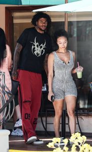 Draya Michele in a Grey Shorts