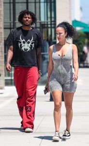 Draya Michele in a Grey Shorts