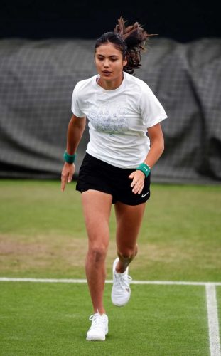 Emma Raducanu During A Practice Session During Wimbledon 2024 In London ...