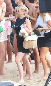 Emma Roberts in a Black Mini Dress