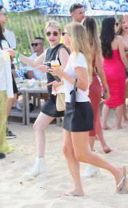 Emma Roberts in a Black Mini Dress