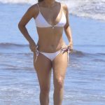 Eva Longoria in a White Bikini on the Beach in Marbella 07/17/2024