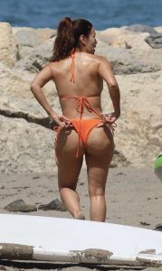 Eva Longoria in an Orange Bikini