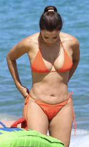 Eva Longoria in an Orange Bikini