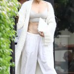 Jennifer Lopez in a White Cardigan Leaves Equinox Gym in The Hamptons in New York 07/22/2024