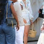 Jennifer Lopez in a White Patterned Ensemble Was Seen Out in the Hamptons in New York City 07/21/2024