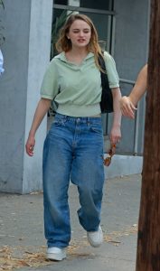 Joey King in a White Sneakers