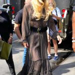 Kate Hudson in a Brown Polka Dot Dress Was Seen in Midtown in New York 07/11/2024