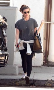 Kate Mara in a Black Leggings