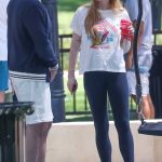 Lindsay Lohan in a White Tee Enjoyed a Day at Coldwater Park in Beverly Hills 07/05/2024