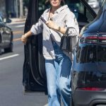 Lucy Hale in a Grey Striped Shirt Was Seen Out in Studio City 07/03/2024