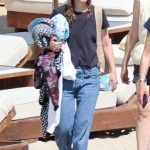 Natalie Portman in a Black Tee Was Seen at Solimar Beach During Her Summer Holidays in Mykonos island 07/03/2024