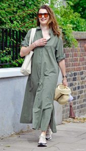 Rachel Weisz in an Olive Dress