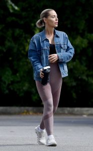 Stephanie Waring in a Blue Denim Jacket