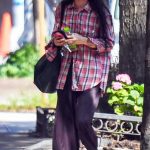 Zoe Kravitz in a Plaid Shirt Was Seen Out in New York 07/06/2024