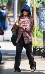 Zoe Kravitz in a Plaid Shirt