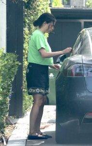 Alia Shawkat in a Neon Green Tee