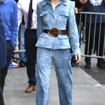 Cate Blanchett in a Blue Pantsuit Arrives at the Good Morning America Studios in New York 08/05/2024