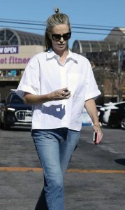 Charlize Theron in a White Shirt