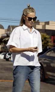 Charlize Theron in a White Shirt