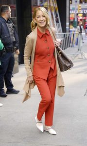 Chris Evert in an Orange Pantsuit