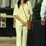 Emmy Rossum in a White Lace Ensemble Was Seen Out to Dinner with Friends in Los Angeles 08/28/2024