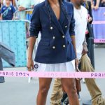 Gabrielle Union in a Blue Blazer Was Seen Out in Paris 08/08/2024