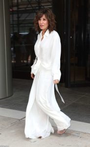 Gina Gershon in a White Ensemble