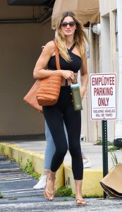 Gisele Bundchen in a Black Workout Ensemble