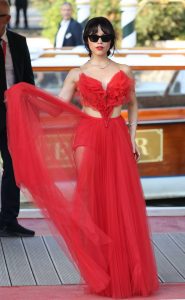 Jenna Ortega in a Red Dress