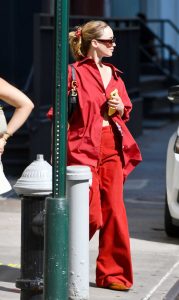 Jennifer Lawrence in a Red Ensemble