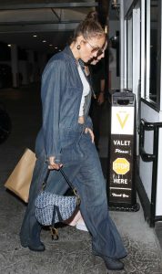 Jennifer Lopez in a Denim Jumpsuit