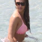 Jessica Alba in a Pink Bikini on the Beach in Mykonos 07/27/2024