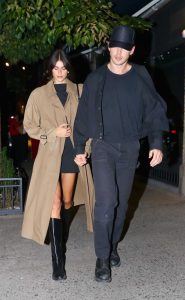 Kaia Gerber in a Tan Trench Coat