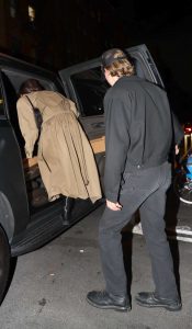 Kaia Gerber in a Tan Trench Coat