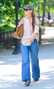 Katie Holmes in a Denim Blue Cap