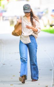 Katie Holmes in a Denim Blue Cap