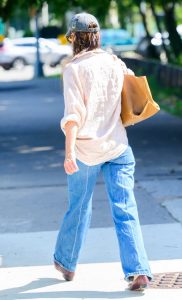 Katie Holmes in a Denim Blue Cap