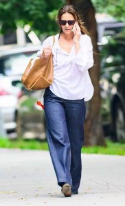 Katie Holmes in a White Blouse