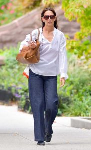 Katie Holmes in a White Blouse