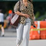 Katie Holmes in an Animal Print Blouse Was Seen Out in New York 08/15/2024